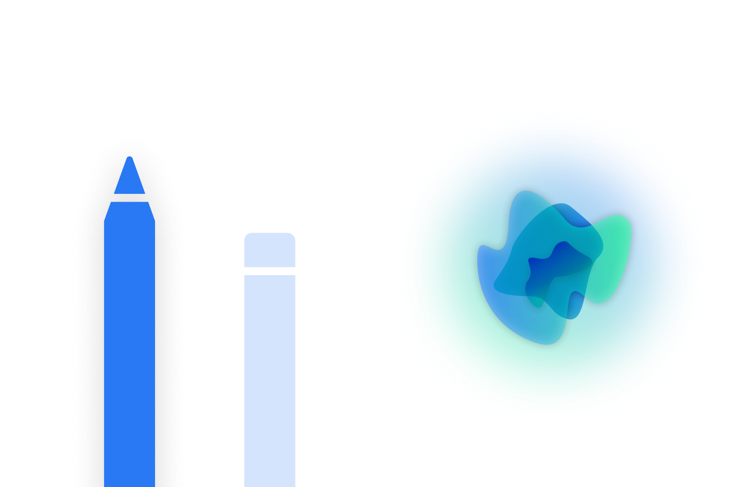 Pen and voice assistant interface elements from the Ada app