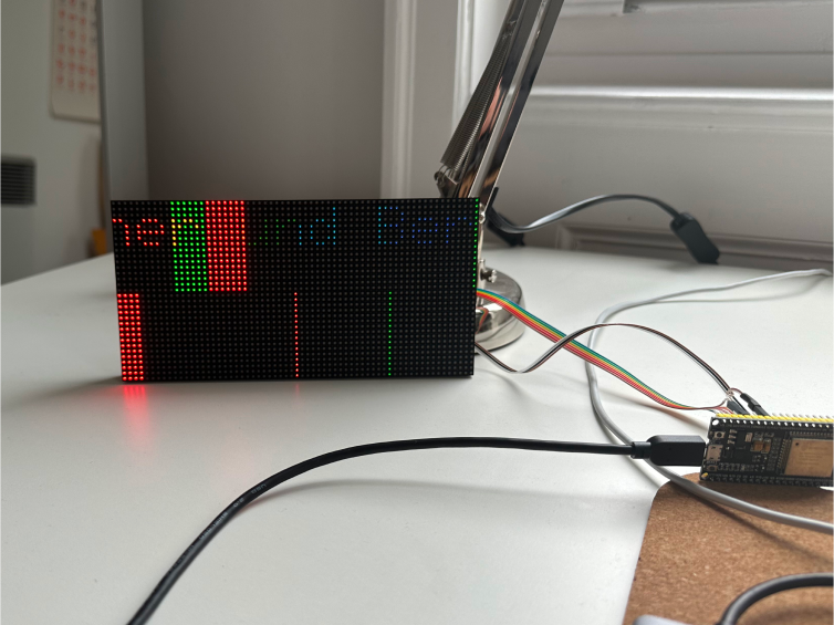 Low resolution led display with buggy display.